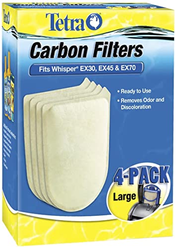 Tetra Carbon Filters for Aquariums, Fits Whisper EX Filters, Cleans Aquarium Water, 4 Count