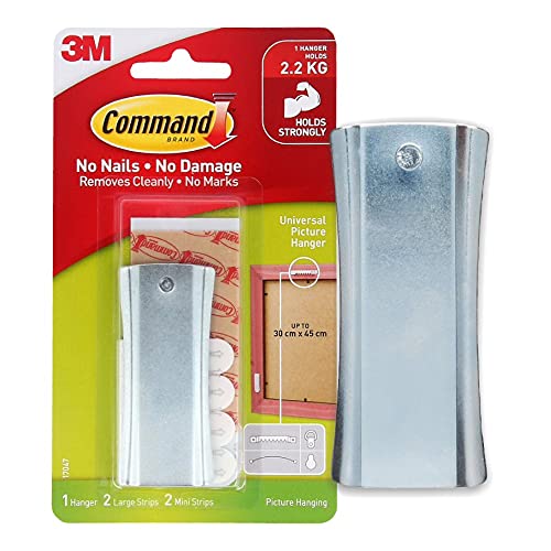 Command Large Universal Frame Hanger, 3 Picture Hangers with 6 Command Strips and 6 Frame Stabilizer Strips, Decorate Damage-Free