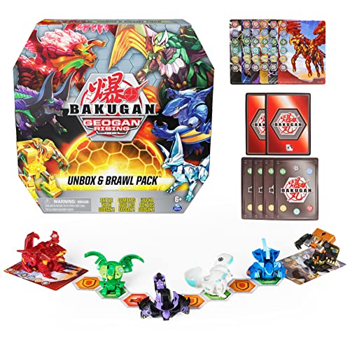 Bakugan Unbox and Brawl 6-Pack, Exclusive 4 Bakugan and 2 Geogan, Collectible Action Figures, Toys for Kids Boys Ages 6 and Up (Amazon Exclusive)