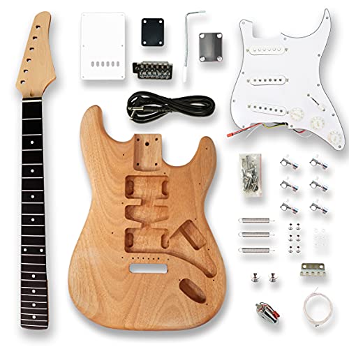 BexGears DIY Electric Guitar Kits, okoume Body maple neck & composite ebony fingerboard