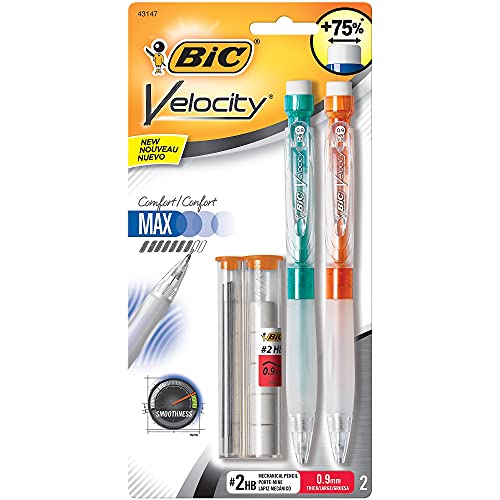 BIC Velocity Max Mechanical Pencil, Thick Point (0.9mm), 2-Count