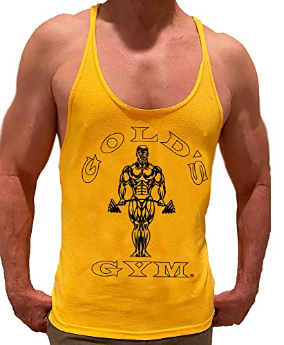 Gold's Gym Licensed Products Gold's Gym Tank Top Stringer - Official Licensed ST-1 (M, Gold)