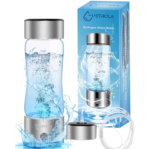 Hydrogen Water Bottle 2024, Hydrogen Water Bottle Generator with SPE PEM Technology Water Ionizer, Hydrogen Water Machine Improve Water in 3 Minutes for Home, Office, Travel, Daily Drinking（Silver）