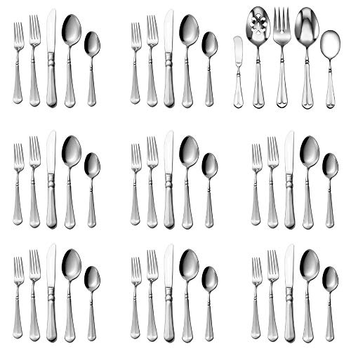 Mikasa French Countryside 45-Piece Stainless Steel Flatware Set with Serveware, Service for 8