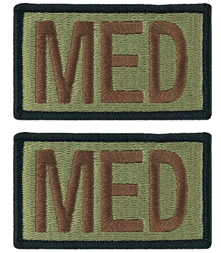 Uniform Accessories Unlimited Inc USAF MED Letters (Medical) OCP Spice Brown Patch with Black Border (Military Issued)-Veteran Owned Business-2 Pack