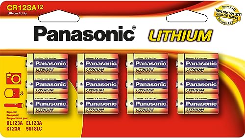 Panasonic Energy Corporation CR-123PA/12B CR123A Lithium Batteries, Pack of 12