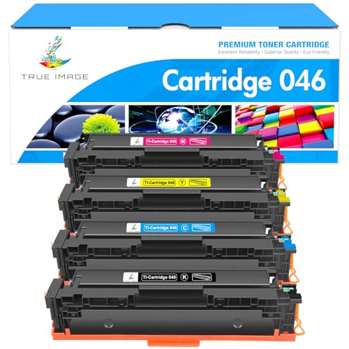 TRUE IMAGE Compatible 046 Toner Cartridge Replacement for Canon 046 MF733Cdw CRG-046 Color ImageCLASS MF733Cdw MF731Cdw MF735Cdw LBP654Cdw MF733 Printer Ink (Black Cyan Yellow Magenta, 4-Pack)