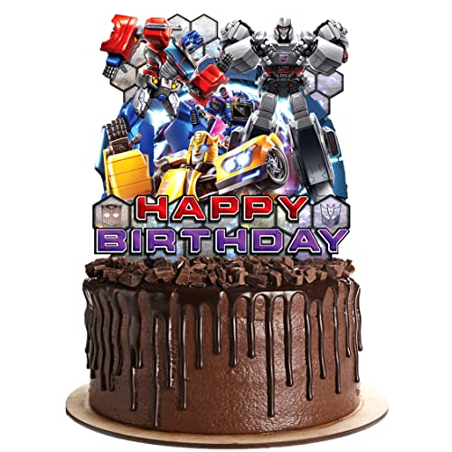 Treasures Gifted Officially Licensed Transformers Cake Topper - Transformers Cake Decorations - Transformers Party Supplies - Transformers Birthday Party Supplies - Transformers Birthday Decorations