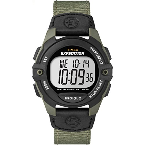 Timex Men's T49993 Expedition Full-Size Digital CAT Green/Black Mixed Material Strap Watch