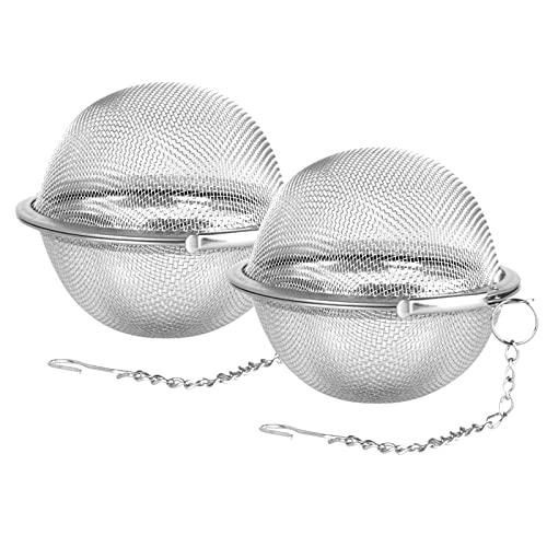 Fu Store 2pcs Stainless Steel Mesh Tea Ball 2.7 inches Tea Strainers Tea Infuser Strainer Filters for Tea