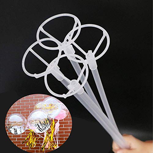 Big Balloon Stick with Cups, 20 Pcs 27' Long Large Clear Balloon Holder Stick Stand for LED Bobo Balloons Sticks 10 inch to 36 inch Mylar Balloons/Foil Balloons/Latex Balloons