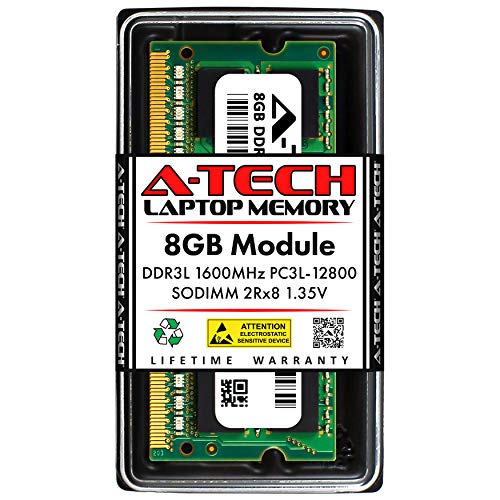 A-Tech 8GB RAM Replacement for Samsung M471B1G73DB0-YK0 | DDR3/DDR3L 1600MHz PC3L-12800 2Rx8 1.35V SODIMM 204-Pin Memory Module