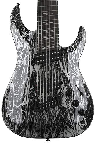 Schecter C-8 MS Silver Mountain - Black and Silver