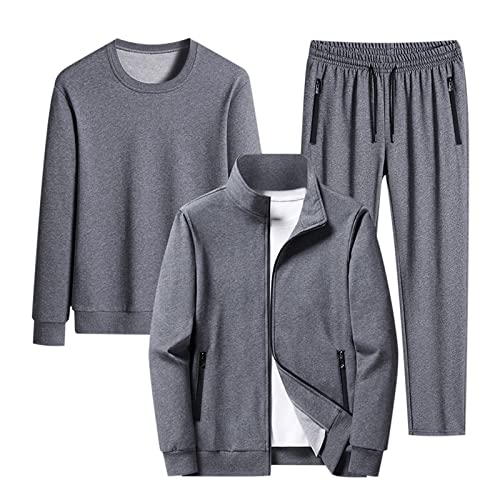 snowshine Men's Tracksuits 3 Piece Outfits Sports Set Full Zip Casual Jackets Pants Jogging Gym Athletic Clothing Sweatsuits