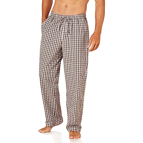 Amazon Essentials Men's Straight-Fit Woven Pajama Pant, Black Grey Plaid, X-Large