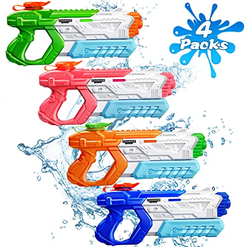 Quanquer Water Gun for Kids Adults - 4 Pack Soaker Squirt Guns with High Capacity Long Shooting Range - Super Water Blaster Pool Toys for Summer Swimming Beach Water Fighting