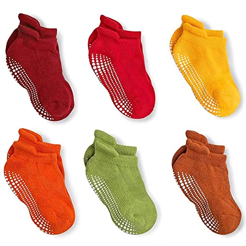 LA ACTIVE Non Slip Grip Ankle Boys and Girls Socks with Non Skid for Babies Toddlers and Kids Back to School