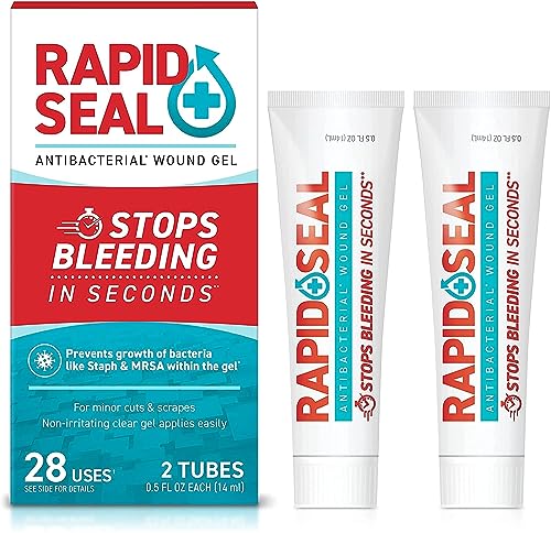 Rapid-Seal Wound Gel (2 Tubes) | Stops Bleeding in Seconds, Ideal for Cuts, Scrapes and Razor Nicks…