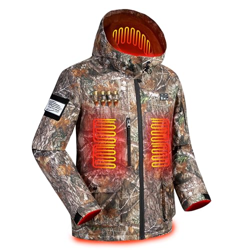 Unisex Lightweight Heated Hunting Jacket for Men and Women - Rechargeable Heating Hunter's Jacket with 10000mAh Large Capacity Battery (as1, alpha, x_l, regular, regular)