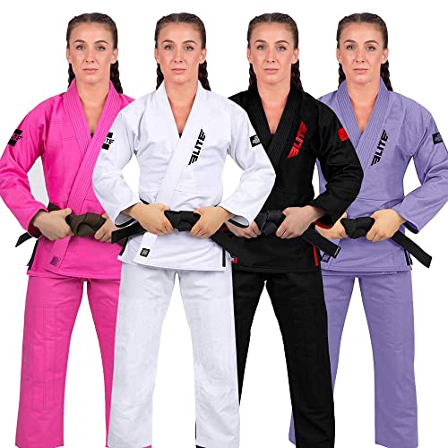 Elite Sports Ultra-Light Women's BJJ GI - IBJJF Jiu-Jitsu GI for Girls and women (See Special Sizing Guide) (Purple, 1)