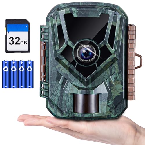 KJK Trail Camera 36MP 2.7K, Mini Game Camera with Night Vision 0.1s Trigger Time Motion Activated 130°Wide-Angle, Waterproof Trail Cam with 2.0” HD TFT Screen, Hunting Camera for Wildlife Monitoring