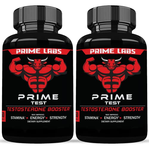 Prime Labs - Men's Testosterone Booster (2 Pack) - Stamina, Endurance, & Strength Booster - 120 Caplets