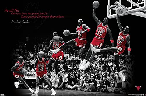 Trends International Michael Jordan - Fly Wall Poster, 22.375' x 34', Unframed Version