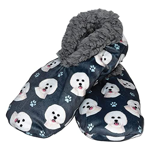 Bichon Frise Super Soft Womens Slippers - One Size Fits Most - Cozy House Slippers - Non Skid Bottom - perfect for Bichon Frise gifts