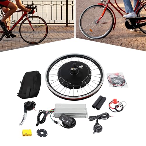 Fermoirper Electric Hub Motor 1000w 440rpm 20in E-Bike Brushless Gear Motor Powerful Hub Motor Cycling Hub Conversion Kit Hub Motor Kit Front/Rear Wheel Hub Assembly Motor Kit（Black + Red）