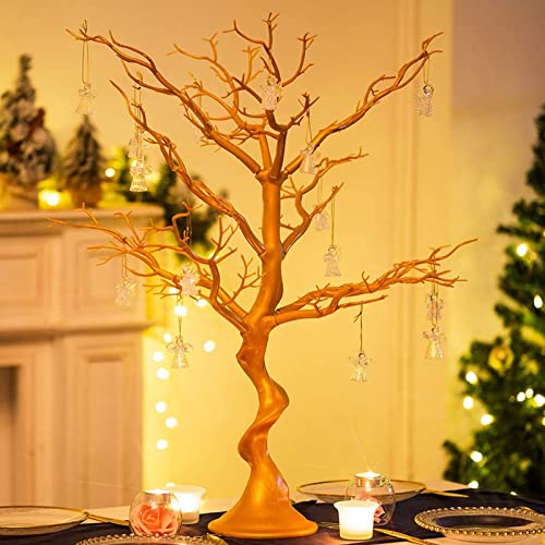 Tree Centerpieces for Weddings 30in - Decorative Ornament Display Tree for Tables, Tree Branches for Decoration, Gold Artificial Manzanita Tree Centerpiece for Christmas Birthday Party Decor