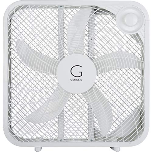 Genesis 20' Box Fan, 3 Settings, Max Cooling Technology, Carry Handle, White (G20BOX-WHT)