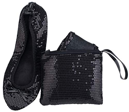 Rolly Flats, Black Sequin, X-Large