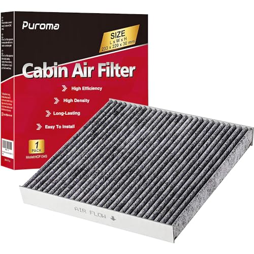 Puroma Cabin Air Filter with Activated Carbon, Replacement for CP134, CF10134, Honda & Acura, Civic, CR-V, Odyssey, CSX, ILX, MDX, RDX, AT134 (1 pc)