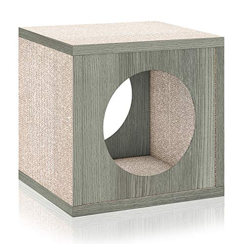 Way Basics Cat Scratching Post House Cube Scratcher (Tool-Free Assembly)
