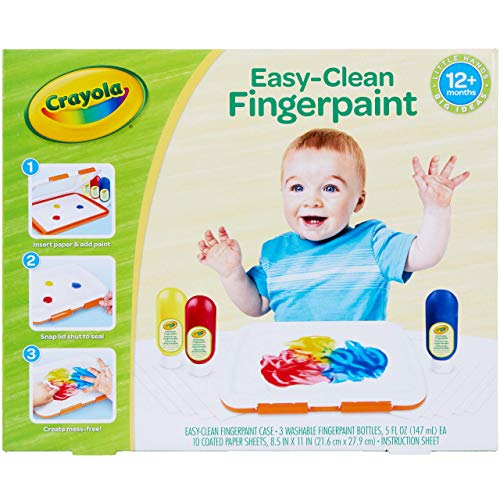 Crayola Washable Finger Paint Station, Less Mess Finger Paints for Toddlers, Sensory Toy, Toddler Activity, Easter Gifts