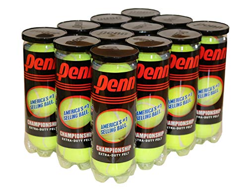 Penn Championship Tennis Balls - Extra Duty Felt Pressurized Tennis Balls 3 Count(Pack of 12)