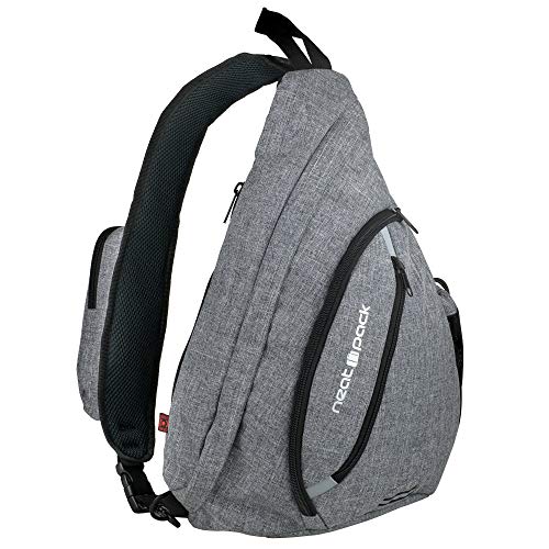 Versatile Canvas Sling Bags, Travel Backpack, Wear Over Shoulder or Crossbody Bags - Gray