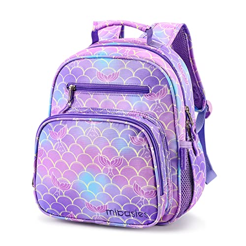mibasies Toddler Backpack for Girls and Boys 2-4, Preschool Kindergarten Backpack, Cute Kids Backpacks for Girls（Mermaid Tail）