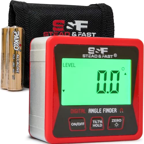 S&F STEAD & FAST Digital Angle Finder Gauge Magnetic Protractor Inclinometer Table Saw Angle Gauge Level Cube with Magnetic Base for Woodworking, Carpentry, Construction