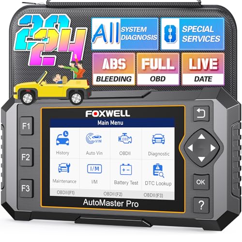 2024 FOXWELL NT624 Elite All System Scan Tool 8 Reset ODB2 Scanner ABS Bleed/SAS/TPS/Oil/EPB,BRT,Injector,D-P-F Resets Car Diagnostic Tool for All Cars Lifetime Free Update Battery Test Car Scanner