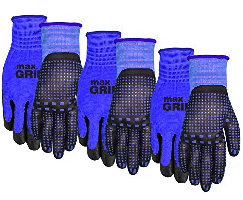 MidWest Gloves & Gear 94BLP03-LX-AZ-6 Max Grip Packs, 3 Pair, Mens Blue, L-XL