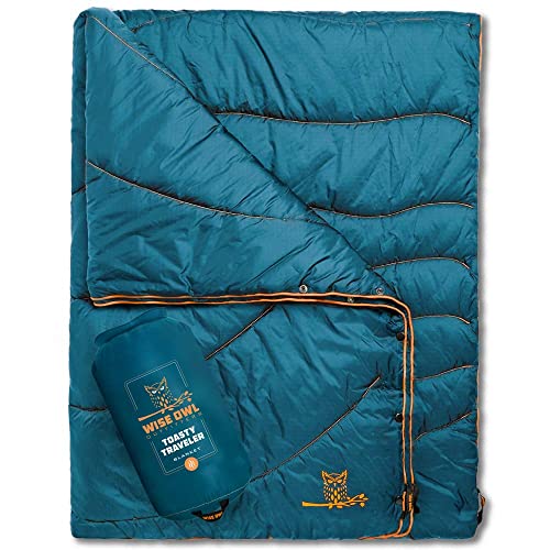 Wise Owl Outfitters Nylon Camping Blanket - Packable & Waterproof Camping Quilt - Stadium Blanket, Backpacking, Camping, Travel, and Hiking
