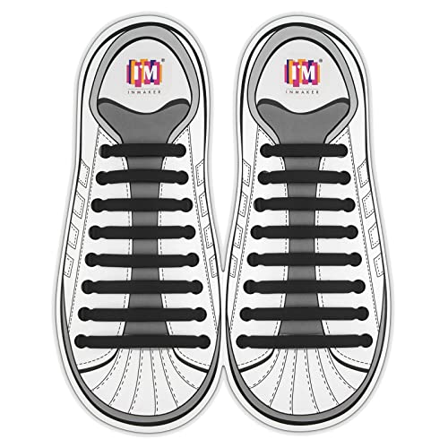 INMAKER No Tie Shoe Laces for Adults and Kids, Elastic Shoelaces for Sneakers, Rubber Silicone Tieless Laces