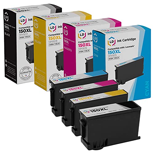 LD Products Compatible Ink Cartridge Replacement for Lexmark 150XL High Yield (Black, Cyan, Magenta, Yellow, 4-Pack) for use in Pro715, Pro915, S315, S415 & S515