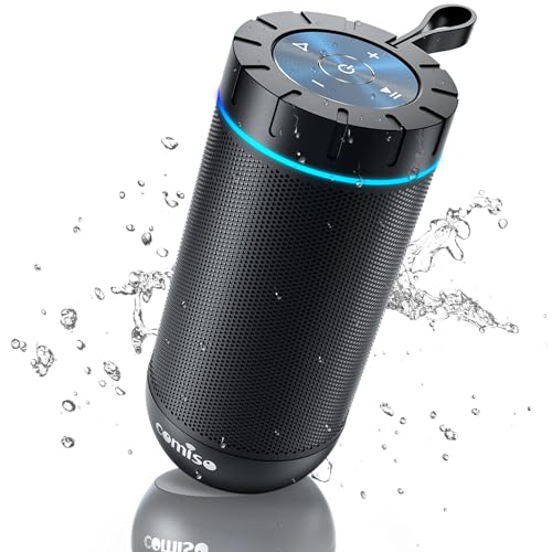 Portable Bluetooth Speaker, IPX5 Waterproof Shower Speaker with 360° HD Surround Sound, Punchy Bass, Wireless TWS Pairing, 24H Playtime, Wireless Speaker for Home/Outdoor/Camping/Beach, Birthday Gift
