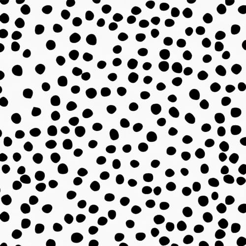 Jeweluck Black and White Contact Paper Peel and Stick Wallpaper Polka Dot Contact Paper 17.7inch x 118.1inch Polka Dot Wallpaper Peel and Stick Black and White Removable Wallpaper Vinyl for Walls