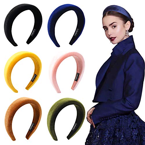 Ivyu Headbands Women Hair Head Bands - 6 Pcs Diademas Para Mujer De Moda Accessories Velvet Padded Head Bands Cute Beauty Fashion Hairbands Girls Vintage Thick Hair Bands