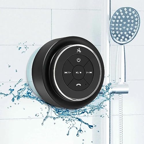 XLEADER Bathroom Speaker, Shower Speaker, IPX7 Certified Water Resistant Bluetooth Speaker, SoundAngel Mate Small Wireless Speaker with Suction Cup Microphone Crystal Sound, for Phone Tablet Gifts
