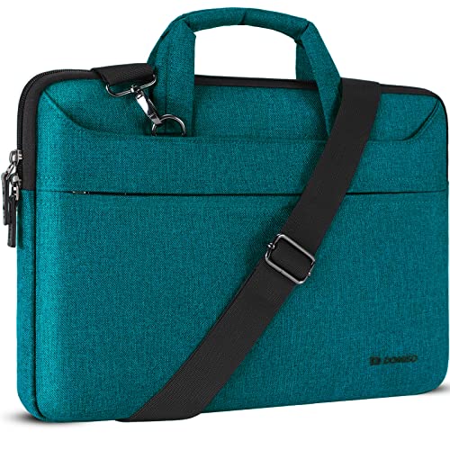 DOMISO 15.6 inch Laptop Sleeve Shoulder Bag Water-Resistant Protective Messenger Bag Business Briefcase for 15.6' Notebooks/Chromebook Ideapad/Dell Latitude/HP Envy/ASUS/Acer,Teal