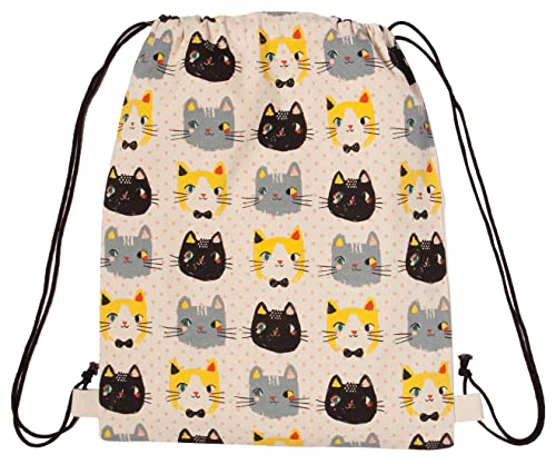 Danica Studio Drawstring Cinch Backpack, Meow Meow, 14 x 17 inches